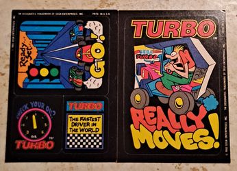 Sega Turbo Arcade Game Sticker Sheet 1983