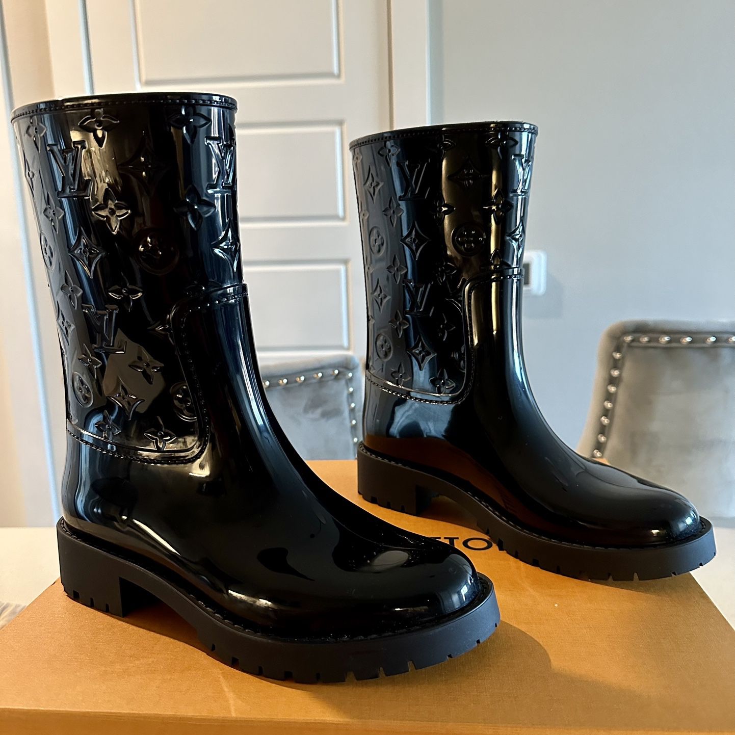Louis Vuitton, Shoes, Louis Vuitton Rain Boots Used Size 5