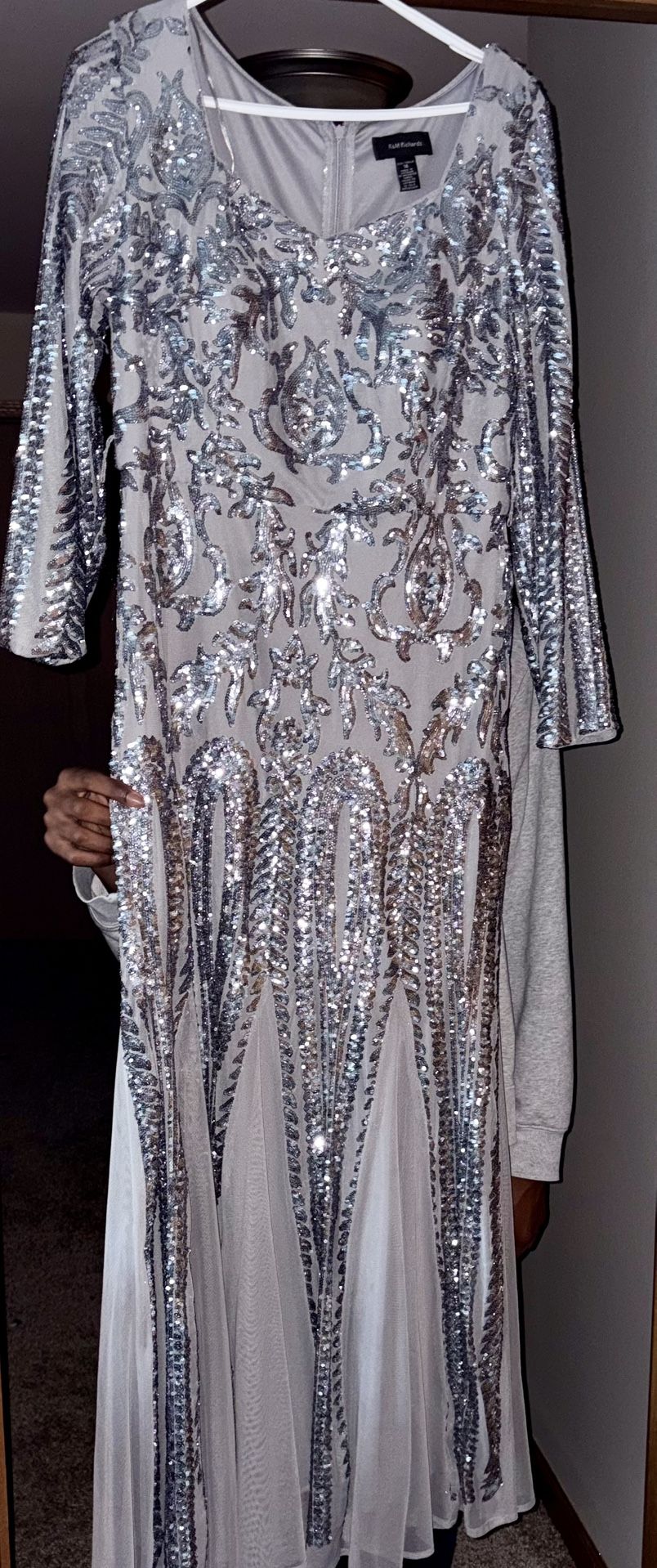Silver Sequin Formal Dress