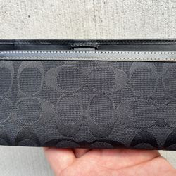 Authentic Black COACH Wallet – Bifold Checkbook Style | Excellent Condition