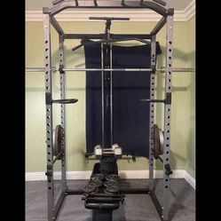 Full Power Cage With Bench/bar/weights/attatchments