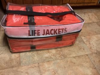 Three  new life jackets US Coast Guard approved Type II personal flotation device ( READ DESCRIPTION)