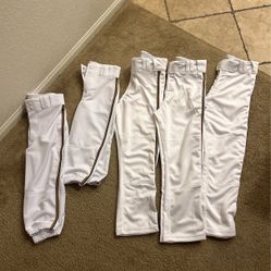 YOUTH BASEBALL PANTS MED WHITE BLACK YELLOW PIPING