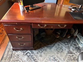 Beautiful large wooden office desk .