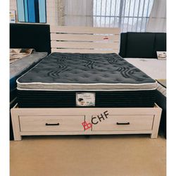 Queen  Or King Size Bed Frame With  2 Storage Drawers