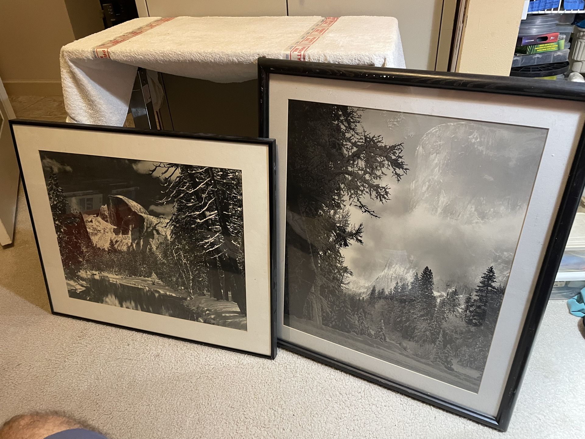 2 vintage Ansel Adams photos large and framed