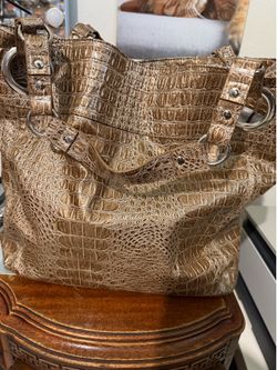 Steven by Steve Madden metallic croc-embossed shoulder tote
