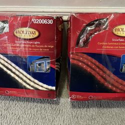 4 boxes Holiday living Snowflake Rope lights 18 feet each