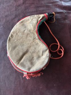 Vintage Suede Bladder Canteen Leather /Camping Flask /Hiking Pouch /Water /Wine