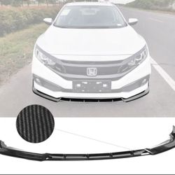 Fits 19-21 Honda Civic IKON Style Front Bumper Lip Splitter Carbon Fiber Print
