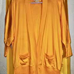 Woman’s 1980s Vintage Peter Popovich Cardigan Yellow Size M