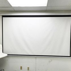(Brand New) $55 Manual 100” 16:9 Projector Screen Manual Pull Down Matte White 87x49” 