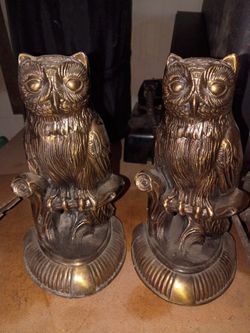 Brass Owel Book Ends 1974