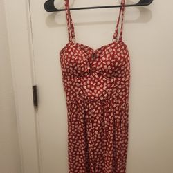 Red And White Flower Dress