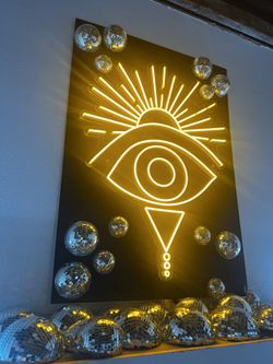 Neon Light Sun And Eye