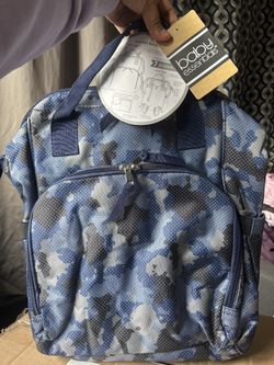 Diaper Bag Backpack and Nappy Travel Bag Tote Blue Camo
