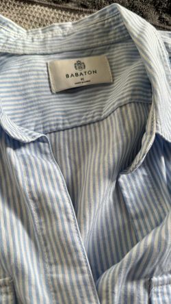 Babaton Utility Shirt Medium Button Down Oversized Pin Striped