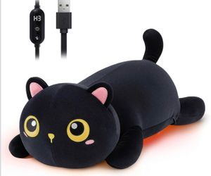 Cat Heating Pad for Period Cramps, USB Power Heated Plush Stuffed Animals