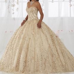 Gold champagne Quinceañera Dress