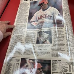 1996 Star Telegram Juan Gonzalez Laminated Newspaper Page