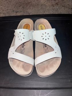 Betula White Leather Sandals