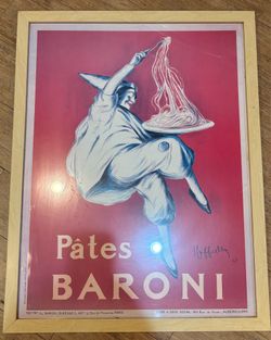 Pâtes Baroni Framed Advertising Poster by Cappiello - Vintage Art Deco 26x34