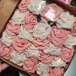 Lot Pink Blush White Flowers