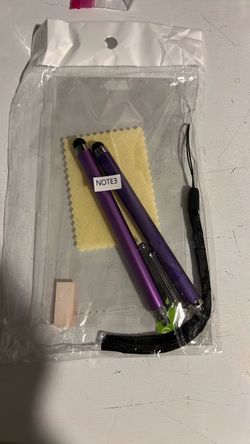 Purple Stylus Pens with Cleaning Cloth