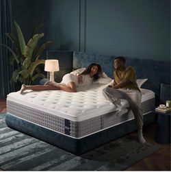 King Size Mattress, 12 Inch Medium Plush Hybrid with Pocket Coils Breathable hybrid comfort with responsive support, motion isolation, reinforced edge
