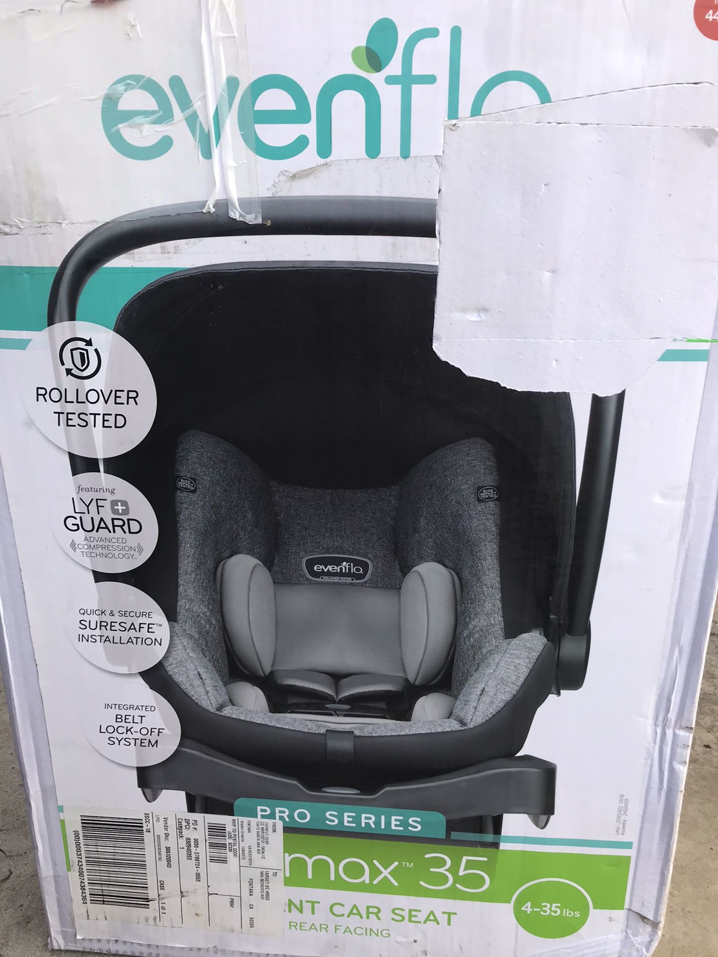 New evenflo infant car seat