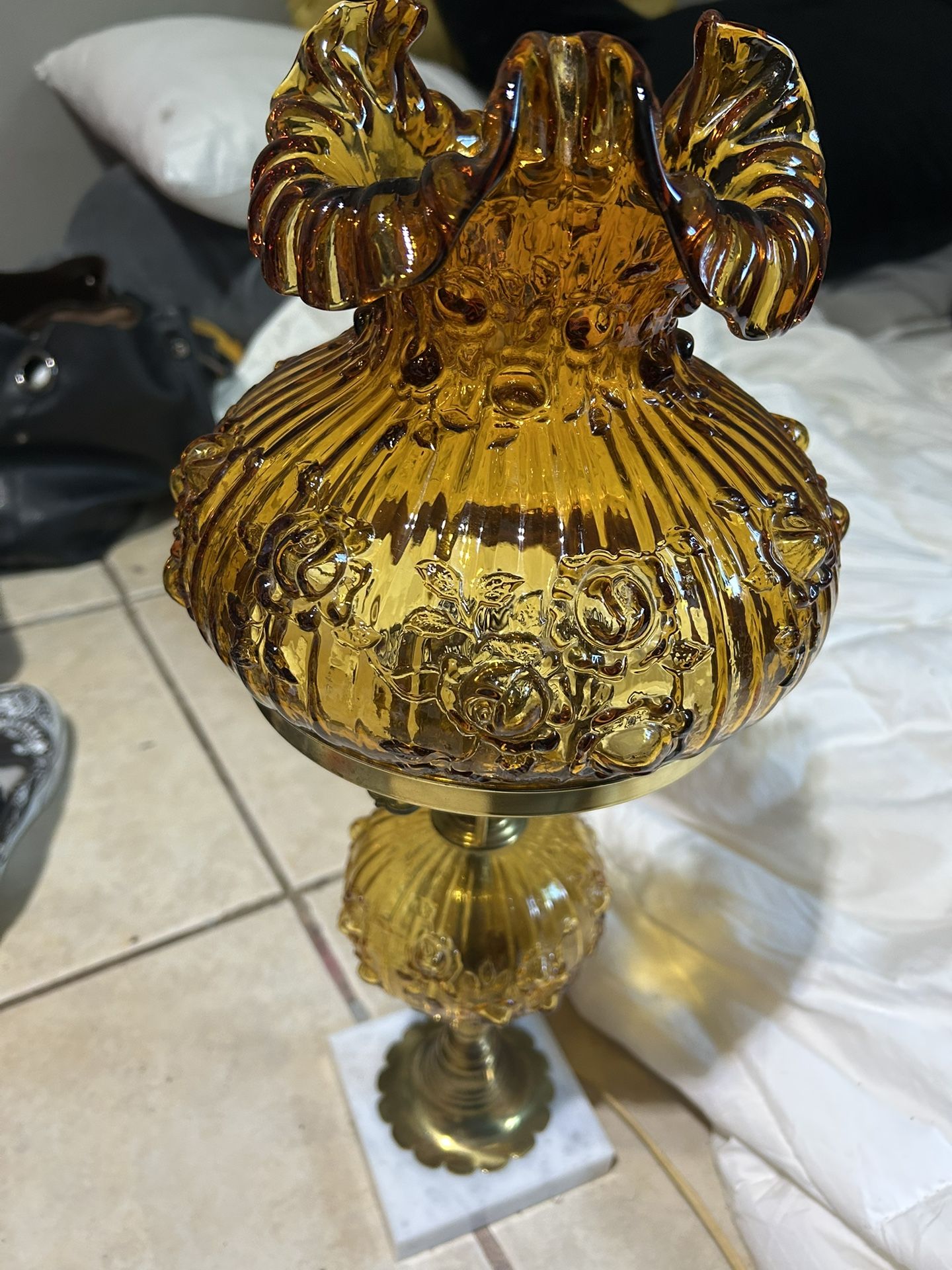 Beautiful Antique Fenton Lamp
