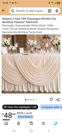 5 pack 10 ft polyester for draping