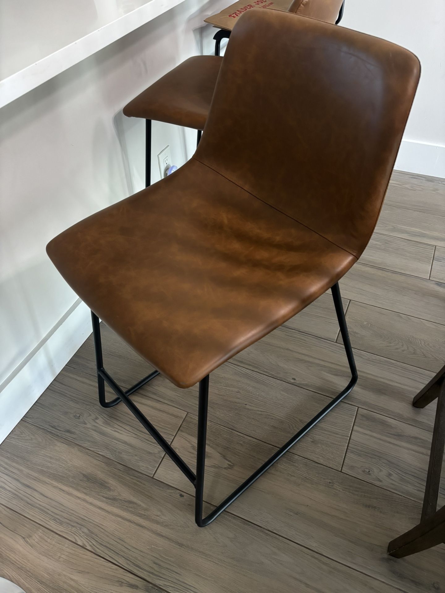 Two Counter Top Chairs Bar Stool Chairs Brown, Caramel