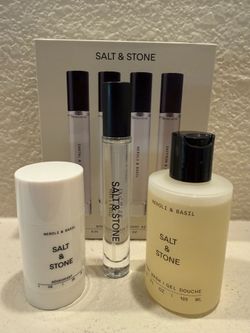 New. Salt and stone trio set Neroli and Basil
