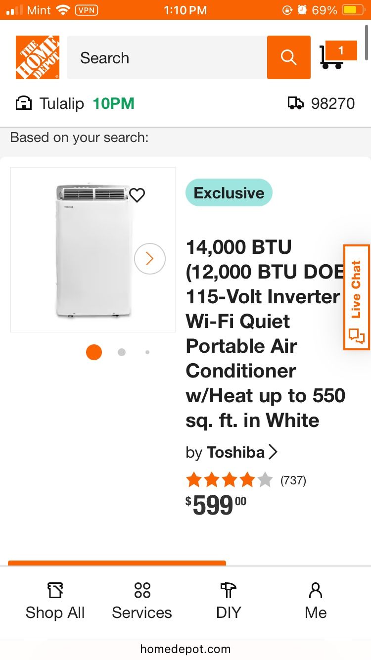 Like New Toshiba Portable AC Large Capacity Super Quiet
