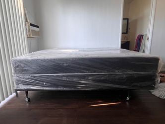NEW QUEEN mattress and metal frame