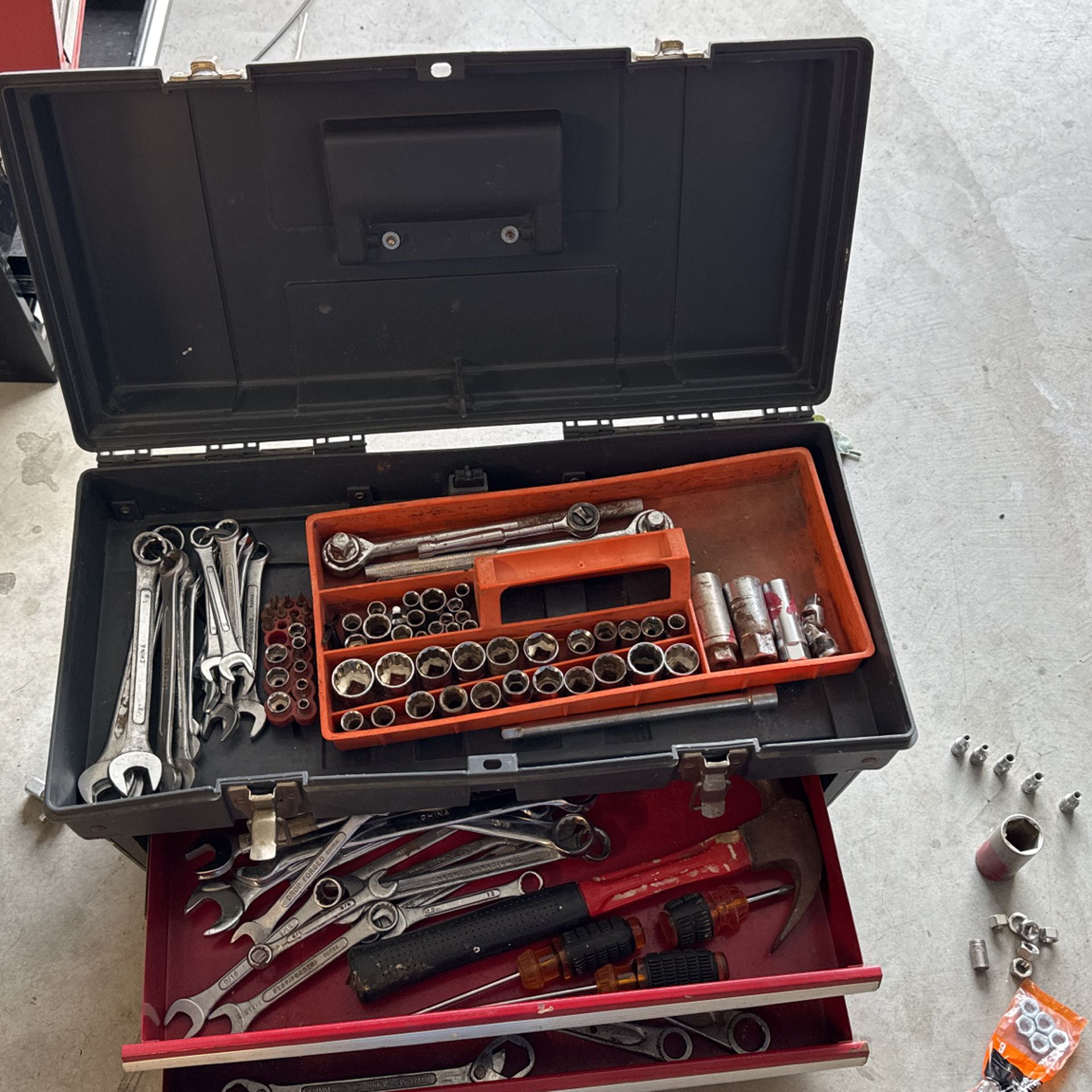 Took Box Kit W/ Wrenches Hammer Sockets Perfect For Home 