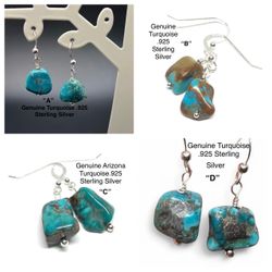 Turquoise Genuine Stone .925 Sterling Silver Earrings