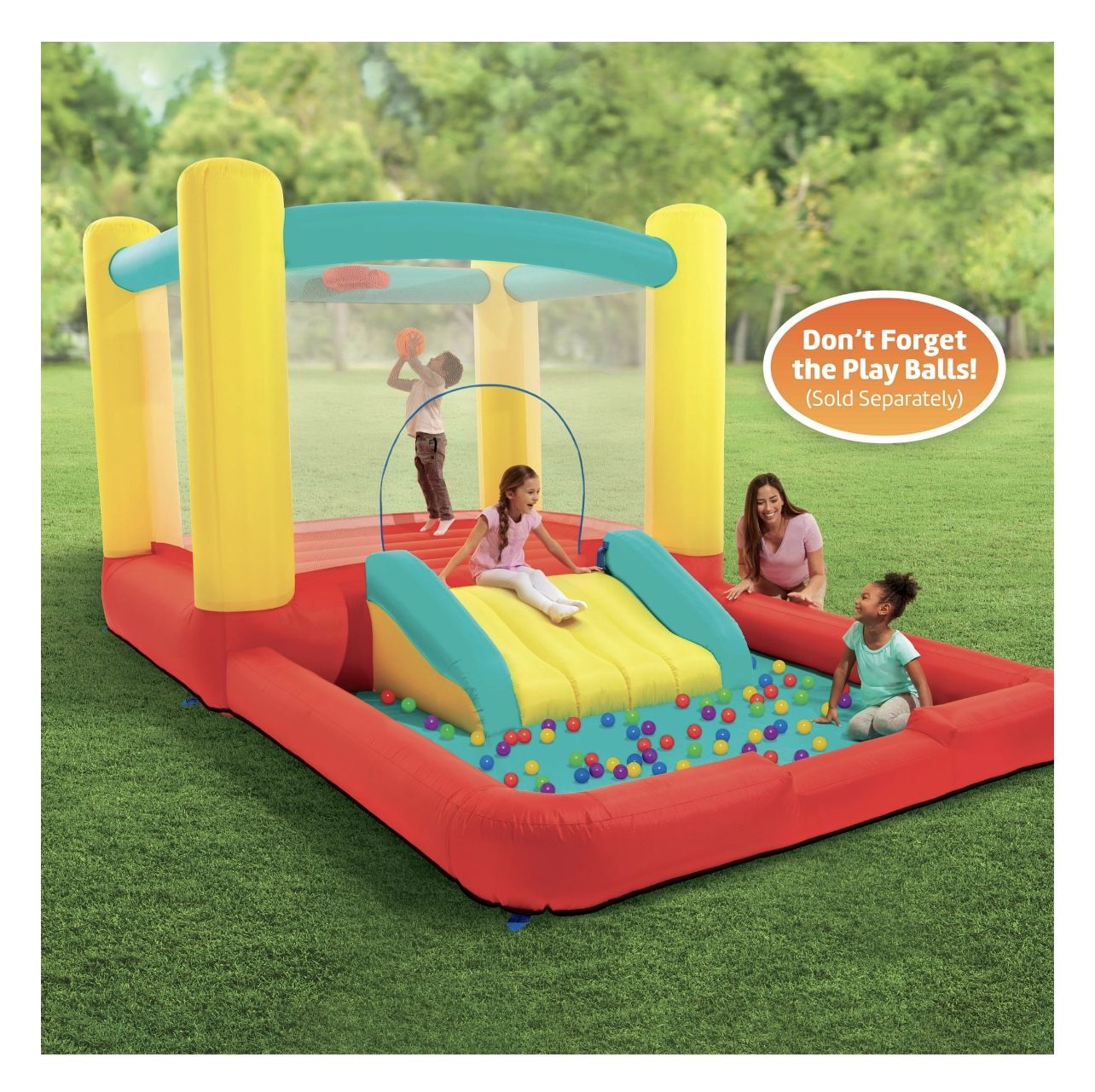 Play Day Jump 'N Away Kids Bouncer with Blower Included
