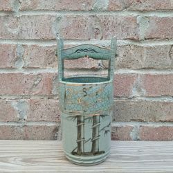 Vintage Otagiri Soma Ware Bucket-Shaped Vase 