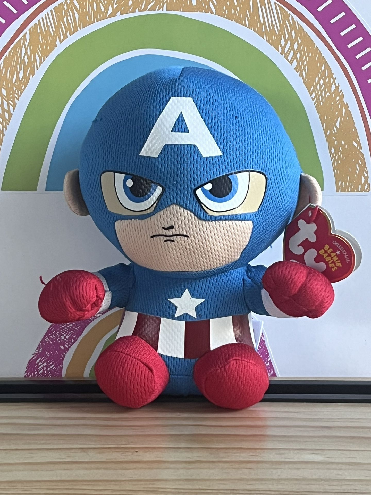  MARVEL CAPTAIN AMERICA 6 1/2 INCH SMALL PLUSH - NEW CONDITION WITH TAGS