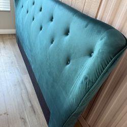 King Headboard Teal Velvet
