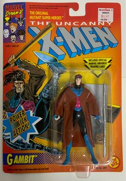 X-MEN Gambit With Power Kick Action MOC Toybiz 1993 New On Card Sealed
