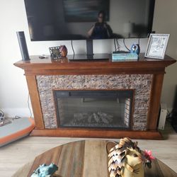 Moving Sale! Loveseat, Fireplace, Bartable With 2 Chairs, Coffee Table And End Tables
