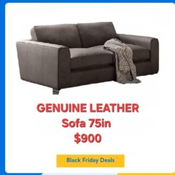 GENUINE LEATHER SOFA NEW 