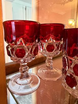 Vintage Mid-Century Ruby Flashed Glass Entertaining Set - 21 Pieces (Indiana / Tiffin Style)