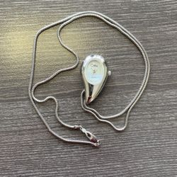 Colibri women’s sterling silver pendent watch with sterling silver chain