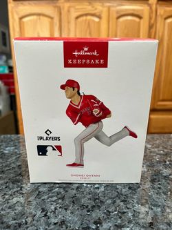 2023 Hallmark Keepsake Ornament Shohei Obtain Los Angeles Angels Baseball. Removed from Box to take this picture. Brand in on box.