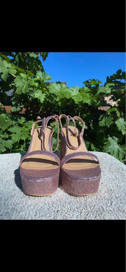 Glitter Platform Heeled Sandals