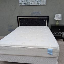 Used black queen bed in good condition